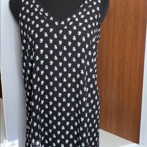 Ann Taylor Loft Black & White Floral Print Dress